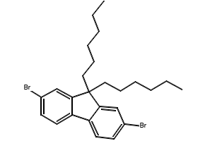9H-Fluorene, 2,7-dibromo-9,9-dihexyl- structure, CAS 189367-54-2