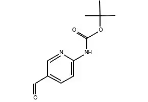 Carbamicacid, N-(5-formyl-2-pyridinyl)-, 1,1-dimethylethyl ester structure, CAS 199296-40-7