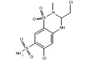 6-Chloro-3-ethyl-7-methyl-2H-benzo[e][1,2,4]thiadiazine 1,1-dioxide structure, CAS 91446-04-7