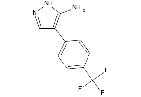 4-(4-(Trifluoromethyl)phenyl)-1H-pyrazol-3-amine structure, CAS 6804-53-1