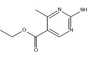 5-Pyrimidinecarboxylic acid, 1,2-dihydro-6-methyl-2-thioxo-, ethyl ester structure, CAS 81633-30-9
