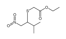 Ethyl 2-((3-methyl-1-nitrobutan-2-yl)thio)acetate structure, CAS 90950-98-4