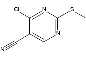 4-Chloro-2-(methylthio)pyrimidine-5-carbonitrile structure, CAS 33089-15-5