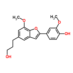 2-(4-Hydroxy-3-methoxyphenyl)-7-methoxy-5-benzofuranpropanol structure, CAS 144735-57-9