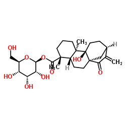 ent-9-Hydroxy-15-oxo-16-kauren-19-oicacidbeta-D-glucopyranosylester structure, CAS 81263-96-9