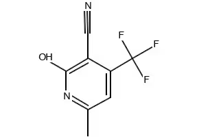 2-Hydroxy-6-methyl-5-nitro-4-(trifluoromethyl)nicotinonitrile structure, CAS 651-77-4