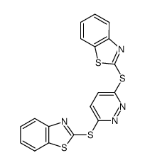 3,6-Bis(benzo[d]thiazol-2-ylthio)pyridazine structure, CAS 1052-35-3