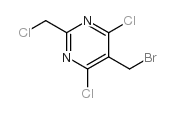 5-(Bromomethyl)-4,6-dichloro-2-(chloromethyl)pyrimidine structure, CAS 1780-35-4