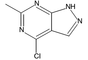 4-Chloro-6-methyl-1H-pyrazolo[3,4-d]pyrimidine structure, CAS 30129-53-4