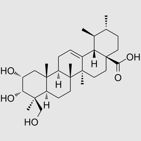 2,3,24-Trihydroxy-12-ursen-28-oicacid structure, CAS 89786-83-4