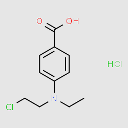 4-((2-Chloroethyl)(ethyl)amino)benzoic acid hydrochloride structure, CAS 1669-81-4