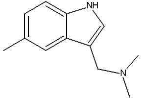 N,N-Dimethyl-1-(5-methyl-2-propyl-1H-indol-3-yl)methanamine structure, CAS 1144-05-4
