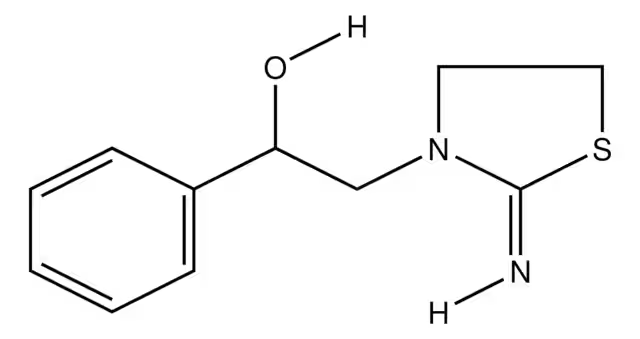 2-(2-Iminothiazolidin-3-yl)-1-phenylethanol structure, CAS 10060-88-5