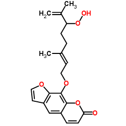 8-(6-Hydroperoxy-3,7-dimethyl-2,7-octadienyloxy)psoralen structure, CAS 151121-39-0