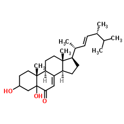 3,5-Dihydroxyergosta-7,22-dien-6-one structure, CAS 14858-07-2