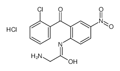 2-Amino-N-(2-(2-chlorobenzoyl)-4-nitrophenyl)acetamidehydrochloride structure, CAS 94006-04-9