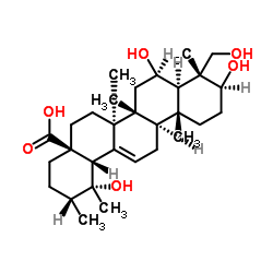 3,6,19,23-Tetrahydroxy-12-ursen-28-oicacid structure, CAS 91095-51-1