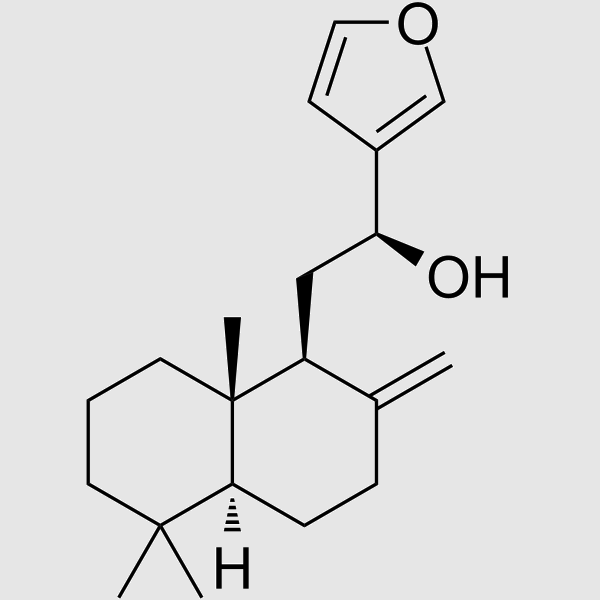 15,16-Epoxy-12S-hydroxylabda-8(17),13(16),14-triene structure, CAS 216011-55-1