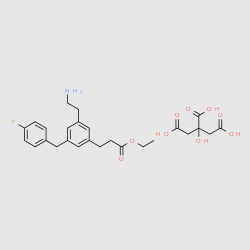 Ethyl3-(3-(2-aminoethyl)-5-(4-fluorobenzyl)phenyl)propanoate2-hydroxypropane-1,2,3-tricarboxylate structure, CAS 203243-58-7