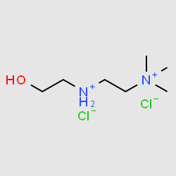 N1-(2-Hydroxyethyl)-N2,N2,N2-trimethylethane-1,2-diaminium chloride structure, CAS 3197-13-5