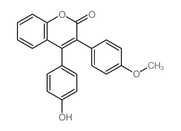 4-(4-Hydroxyphenyl)-3-(4-methoxyphenyl)-2H-chromen-2-one structure, CAS 3449-31-8