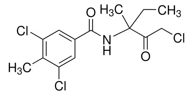 3,5-Dichloro-N-(1-chloro-3-methyl-2-oxopentan-3-yl)-4-methylbenzamide structure, CAS 156052-68-5