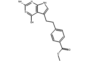 Methyl4-(2-(2-amino-4-oxo-4,7-dihydro-1H-pyrrolo[2,3-d]pyrimidin-5-yl)ethyl)benzoate structure, CAS 155405-80-4