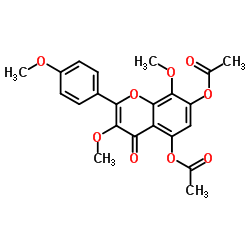 5,7-diacetoxy-3,4',8-trimethoxyflavone structure, CAS 5128-43-8