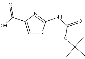 2-(tert-butoxycarbonyamino)thiazole-4-carboxylicacid structure, CAS 83673-98-7