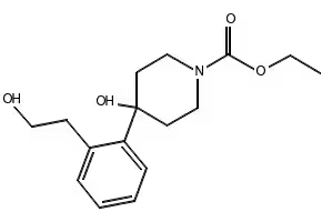ethyl 4-hydroxy-4-(2-hydroxymethylphenyl)-1-piperidine carboxylat structure, CAS 71546-51-5