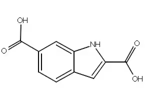 1H-indole-2,6-dicarboxylicacid structure, CAS 103027-97-0