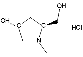 (2S,4R)-N-methyl-2-hydroxy methyl-4-hydroxy pyrrolidine hydrochloride structure, CAS 107746-24-7