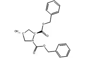 (2S,4R)-1,2-dicarbobenzyloxy-4-hydroxypyrrolidine structure, CAS 13500-53-3