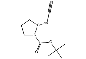 (R)-tert-butyl 2-(cyanomethyl)pyrrolidine-1-carboxylate structure, CAS 2010139-13-6