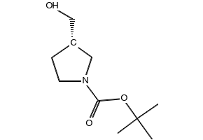(S)-tert-butyl 3-(hydroxymethyl)pyrrolidine-1-carboxylate structure, CAS 199174-24-8