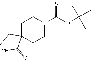 1-Boc-4-ethyl-4-piperidinecarboxylicacid structure, CAS 188792-67-8