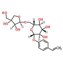 p-VinylphenylO-[beta-D-apiofuranosyl-(1-6)]-beta-D-glucopyranoside structure, CAS 112047-91-3