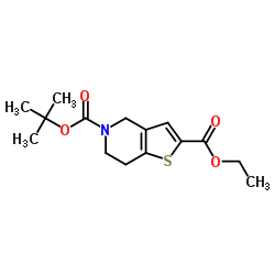 5-tert-butyl2-ethyl6,7-dihydrothieno[3,2-c]pyridine-2,5(4H)-dicarboxylate structure, CAS 623564-30-7
