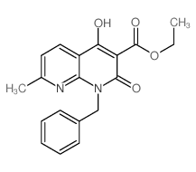 ethyl1-benzyl-4-hydroxy-7-methyl-2-oxo-1,2-dihydro-1,8-naphthyridine-3-carboxylate structure, CAS 76336-03-3