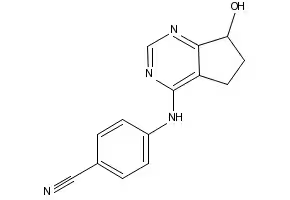 4-(7-hydroxy-6,7-dihydro-5H-cyclopenta[d]pyrimidin-4-ylamino)benzonitrile structure, CAS 105365-76-2