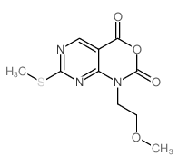 1-(2-methoxyethyl)-7-(methylthio)-1H-pyrimido[4,5-d][1,3]oxazine-2,4-dione structure, CAS 76360-93-5