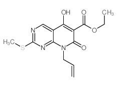 ethyl8-allyl-5-hydroxy-2-(methylthio)-7-oxo-7,8-dihydropyrido[2,3-d]pyrimidine-6-carboxylate structure, CAS 76360-94-6