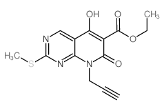 ethyl5-hydroxy-2-(methylthio)-7-oxo-8-(prop-2-ynyl)-7,8-dihydropyrido[2,3-d]pyrimidine-6-carboxylate structure, CAS 1253791-05-7