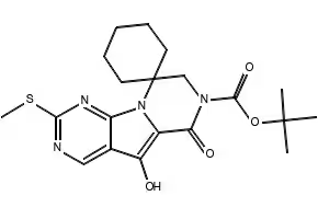 ethyl5-hydroxy-8-(2-methoxyethyl)-2-(methylthio)-7-oxo-7,8-dihydropyrido[2,3-d]pyrimidine-6-carboxylate structure, CAS 76360-90-2