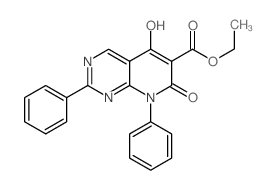 ethyl5-hydroxy-7-oxo-2,8-diphenyl-7,8-dihydropyrido[2,3-d]pyrimidine-6-carboxylate structure, CAS 76360-75-3