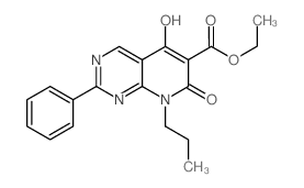 ethyl5-hydroxy-7-oxo-2-phenyl-8-propyl-7,8-dihydropyrido[2,3-d]pyrimidine-6-carboxylate structure, CAS 76377-79-2