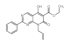 ethyl8-allyl-5-hydroxy-7-oxo-2-phenyl-7,8-dihydropyrido[2,3-d]pyrimidine-6-carboxylate structure, CAS 76360-63-9