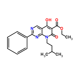 ethyl5-hydroxy-8-isopentyl-7-oxo-2-phenyl-7,8-dihydropyrido[2,3-d]pyrimidine-6-carboxylate structure, CAS 1253789-93-3