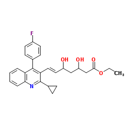 Ethyl(E)-3,5-dihydroxy-7-[2-cyclopropyl-4-(4-flurophenyl)-3-quinolinyl]-hept-6-enoate structure, CAS 172336-32-2