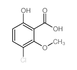 3-chloro-6-hydroxy-2-methoxybenzoicacid structure, CAS 146984-79-4